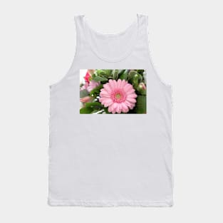 Pink Gerbera Daisy Flower Tank Top